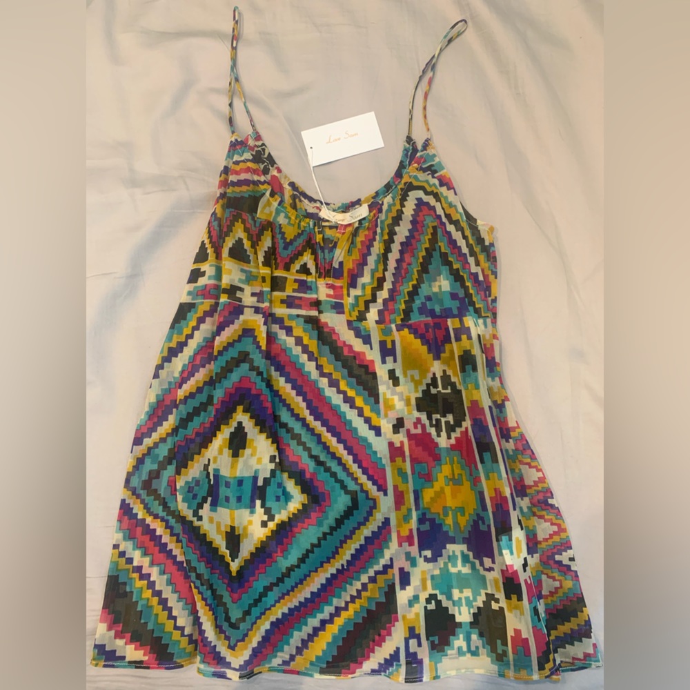NWT Love Sam Sheer Tribal Geo Tank Top
